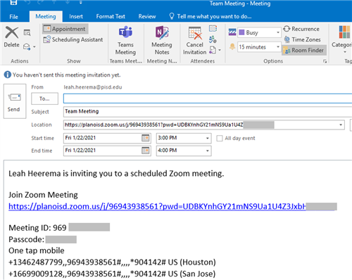 zoom calendar invite 